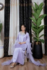 SATIN FLAPPER SET - LILAC - Image 4