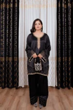 SATIN FARSHI SET - BLACK - Image 7