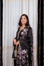 SATIN FARSHI SET - BLACK