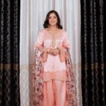 SATIN FARSHI SET - PEACH