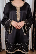 SATIN FARSHI SET - BLACK - Image 3