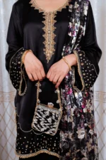 SATIN FARSHI SET - BLACK - Image 2