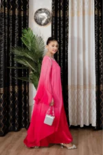 OMBRE CHIFFON GOWN - PINK - Image 3