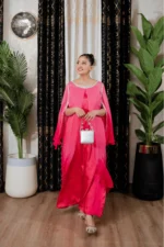 OMBRE CHIFFON GOWN - PINK - Image 6