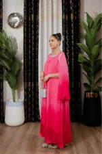 OMBRE CHIFFON GOWN - PINK - Image 5