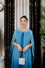 OMBRE CHIFFON GOWN - BLUE