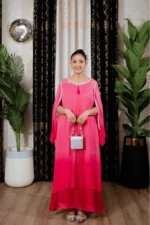 OMBRE CHIFFON GOWN - PINK