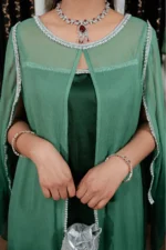 OMBRE CHIFFON GOWN - GREEN - Image 4