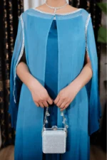 OMBRE CHIFFON GOWN - BLUE - Image 2