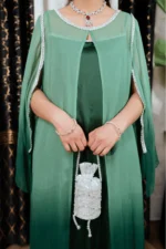 OMBRE CHIFFON GOWN - GREEN - Image 2