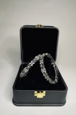 RHODIUM SILVER EMBELLISHED BANGLE