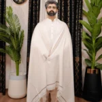 NOOR E ALAM LUXURY MEN'S SHAWL - OFF WHITE