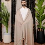 NOOR E ALAM LUXURY MEN'S SHAWL - BEIGE