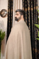 NOOR E ALAM LUXURY MEN'S SHAWL - BEIGE - Image 4